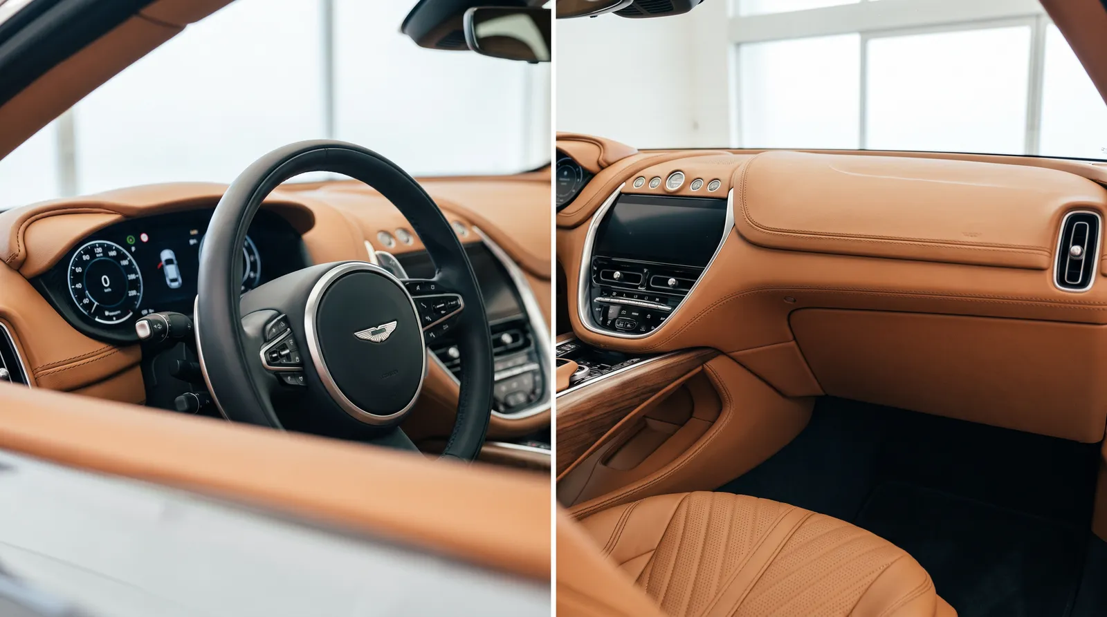Interieur van een Aston Martin